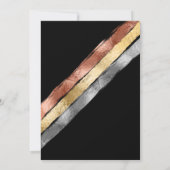 Zwart Roos Goud Zilveren Brushstroke Gestreepte br Kaart (Achterkant)