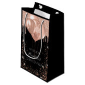 Zwart roos goudballonnen van Quinceanera Klein Cadeauzakje (Voorkant Gekanteld)