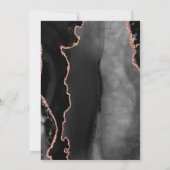 Zwart Roos Gouden Agaat Blush Save the Date Kaart (Achterkant)