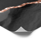 Zwart Roos Gouden Agaat Bruiloft Zitting Grafiek Poster (Hoek)