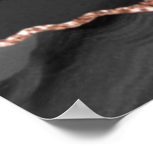 Zwart Roos Gouden Agaat Bruiloft Zitting Grafiek Poster (Hoek)