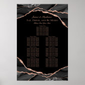 Zwart Roos Gouden Agaat Bruiloft Zitting Grafiek Poster (Voorkant)