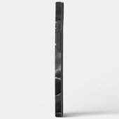 Zwart Roos Gouden Agaat Modern Monogrammed Case-Mate iPhone Case (Achterkant / Links)