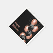 Zwart Roos Gouden Ballon Chic Servet (Hoek)