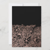 Zwart roos gouden bloemen typografie baby shower kaart (Achterkant)