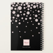 Zwart roos gouden diamanten naam glamoureus planner (Achterkant)
