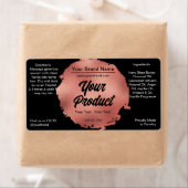 Zwart Roos Gouden Folieband & Lichaam Productlabel Etiket (Insitu)