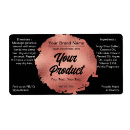 Zwart Roos Gouden Folieband & Lichaam Productlabel Etiket