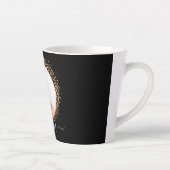 Zwart roos gouden fotonaam, glamoureus latte mok (Rechts)