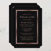 Zwart Roos Gouden Fotoviering van het Leven Kaart (Voorkant / Achterkant)