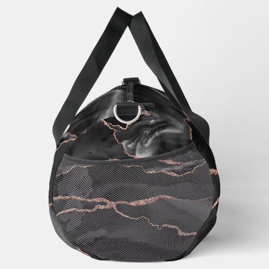 Zwart Roos gouden glitter agaat grote plunjezak (Rechts)