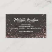 Zwart Roos Gouden Glitter Huis Schoonmaakservice Visitekaartje (Achterkant)