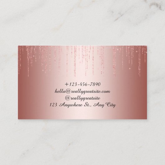 Zwart Roos Gouden Glitter Minimalistische QR-code Visitekaartje (Achterkant)