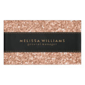 Zwart & Roos-gouden glitter Naambadge (Voorkant)