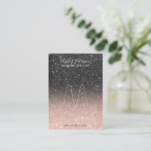 Zwart roos gouden glitter sieraden ring display visitekaartje (Staand voorkant)