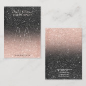 Zwart roos gouden glitter sieraden ring display visitekaartje (Voorkant / Achterkant)