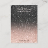 Zwart roos gouden glitter sieraden ring display visitekaartje (Voorkant)