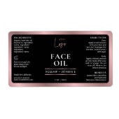 Zwart Roos Gouden Logo 2OZ Kosmetische Druppelfles Etiket (Voorkant)