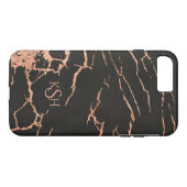 Zwart & Roos-gouden marmeren crackles Case-Mate iPhone Case (Achterkant (Horizontaal))