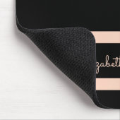 Zwart roos gouden moderne naam muismat (Hoek)