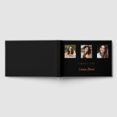 Zwart roos gouden naam script foto Afstuderen Gastenboek (Volledig)
