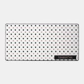Zwart & Roos gouden Polka stippen op een witte ach Bureaumat (Voorkant)