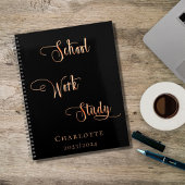 Zwart roos gouden school werk studie typografie 20 planner