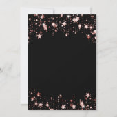 Zwart roos gouden sterren Sweet 16 Kaart (Achterkant)