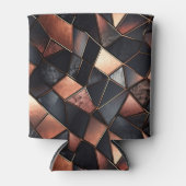 Zwart Roos Gouden Tegels Blikjeskoeler (Voorkant)