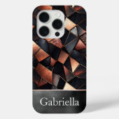 Zwart Roos Gouden Tegels Case-Mate iPhone Case (Achterkant)