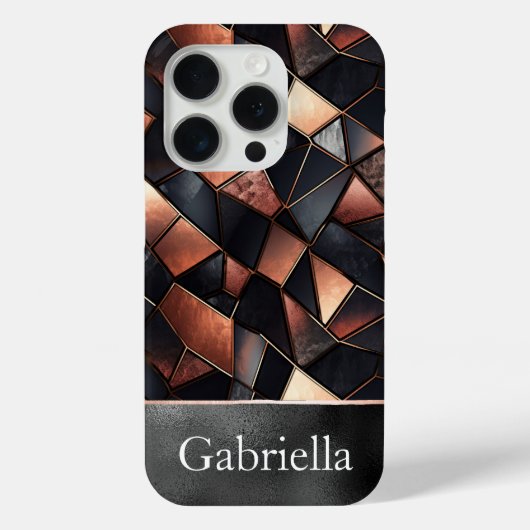 Zwart Roos Gouden Tegels Case-Mate iPhone Case (Achterkant)