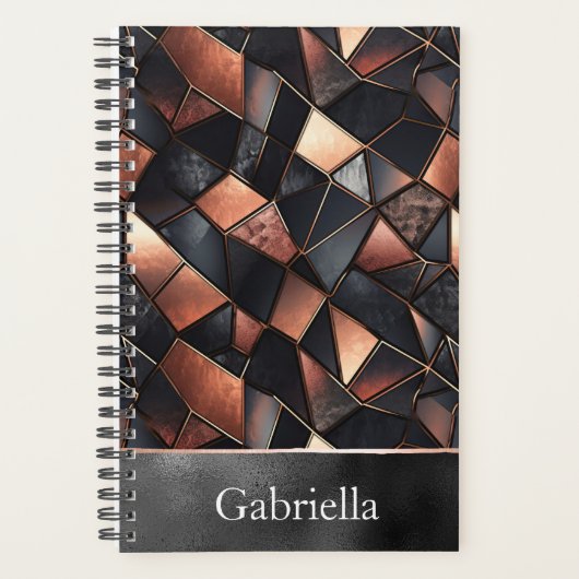 Zwart Roos Gouden Tegels Planner (Voorkant)