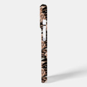 Zwart Roos Gouden Tijger Bloemen Case-Mate iPhone Case (Achterkant / Links)