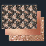 Zwart Roos Gouden Tijger Bloemen Glam Glitter Inpakpapier Vel<br><div class="desc">Zwart Roos Gouden Tijger Bloemen Chic Glam Glitter</div>