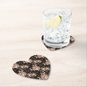 Zwart Roos Gouden Tijger Bloemen Kartonnen Onderzetters (Insitu)