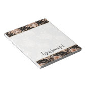 Zwart Roos Gouden Tijger Bloemen Notitieblok (Schuin)