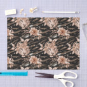 Zwart Roos Gouden Tijger Bloemen Tissuepapier (Craft)