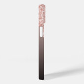 Zwart roos goudglitter druppelt foto monogram Case-Mate iPhone case (Achterkant / Rechts)