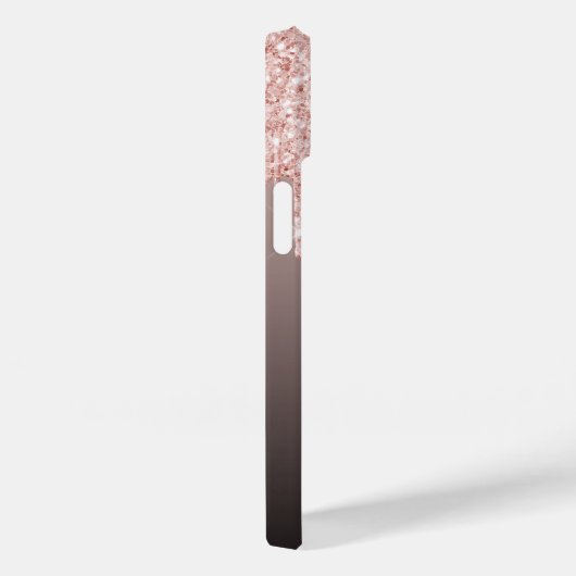 Zwart roos goudglitter druppelt foto monogram Case-Mate iPhone case (Achterkant / Rechts)