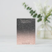 Zwart roos goudglitterjuwelen oorscherm visitekaartje (Staand voorkant)