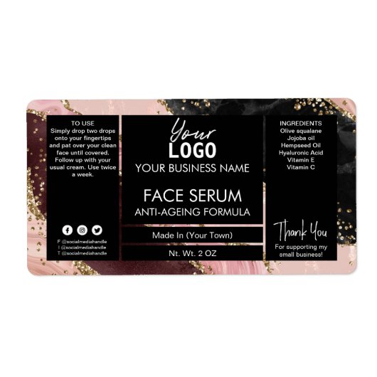 Zwart-Roos goudhak en haarolie Etiket (Voorkant)