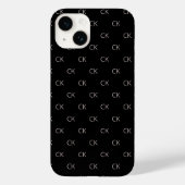 Zwart roos goudmonogram initiaal modern minimalist Case-Mate iPhone case (Achterkant)