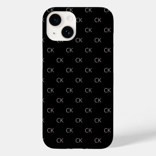 Zwart roos goudmonogram initiaal modern minimalist Case-Mate iPhone case (Achterkant)