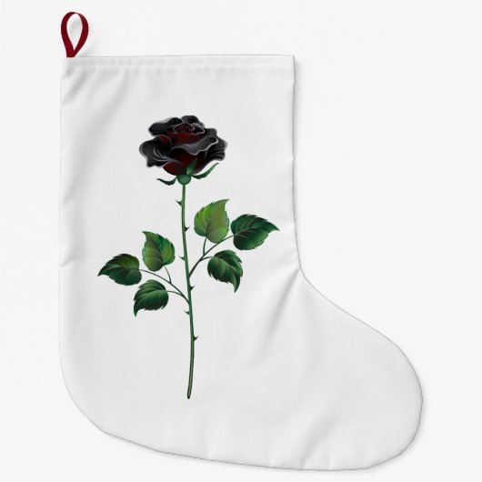 Zwart roos grote kerstsok (Voorkant)