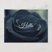 Zwart Roos Hallo Flower Dark Gothic Vibe Briefkaart (Voorkant)