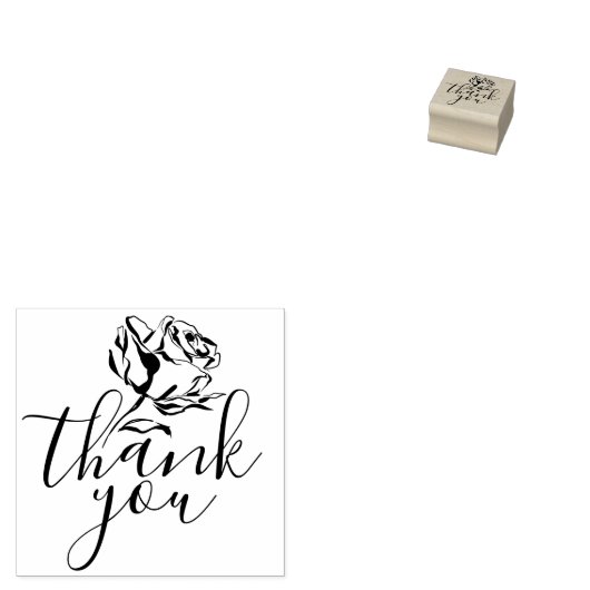 Zwart Roos Hartelijk dank Rubberstempel (Gestempeld)