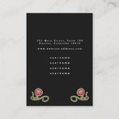 Zwart Roos Kist Gotische Oorbel Display Visitekaartje (Achterkant)