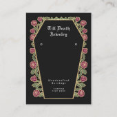 Zwart Roos Kist Gotische Oorbel Display Visitekaartje (Voorkant)