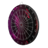 Zwart Roos kleur Dartbord (Voorkant Rechts)