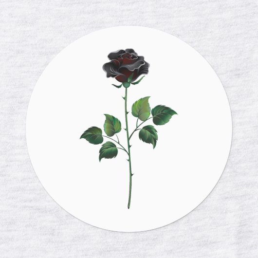 Zwart roos labels (Design 1)